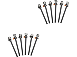 Conjunto De 12 Canetas Doitool Com Estampa Caveira Em Tons Neutros,