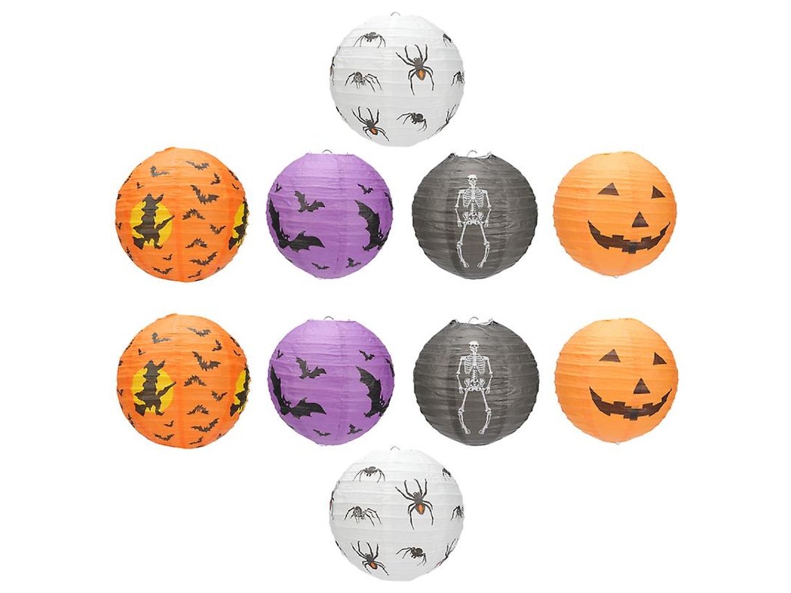 10Pcs Lanternas de Halloween para Decorações de Halloween ALLINLESS