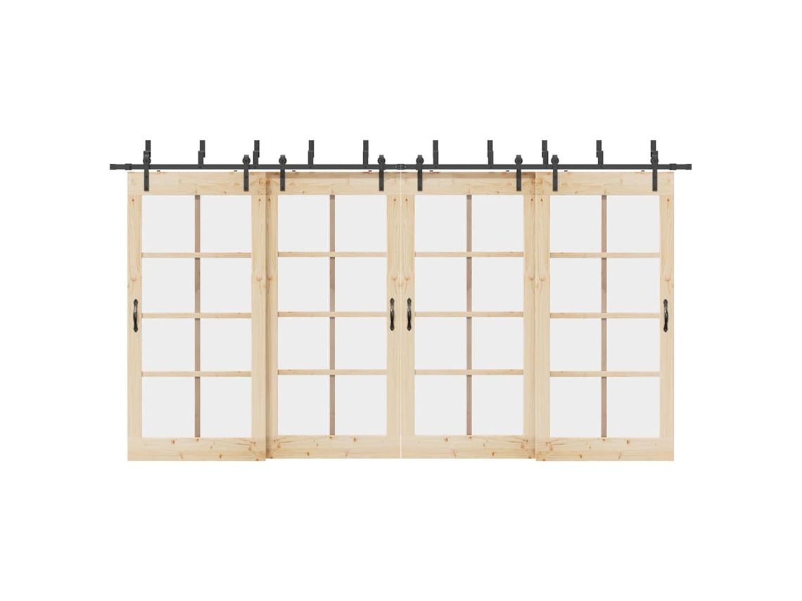Vidaxl Kit De Ferragens Para Porta Deslizante 427 Cm Aço Preto