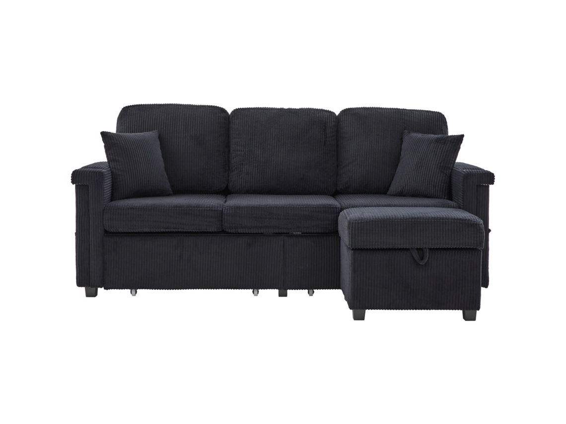 Poltrona Palmensessel com almofadas felpudas, suporte de cabeça ajustável, três copos, bolso lateral, caqui ORBITRA COMMERCE