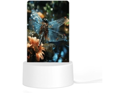 Luminária Noturna Led Acrílica Plug And Play Com Base De Plástico, Libélula Voando Em Um Lago, Luz Noturna Com Estampa