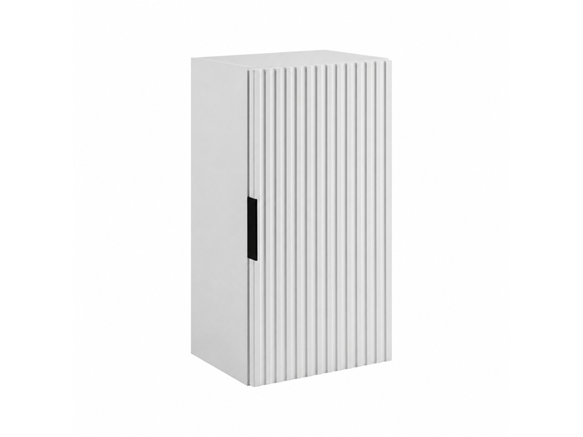 Casa de Banho Suspenso Meia-coluna Armário, Branco, Puxadores Pretos, 35 X 27 X 68 Cm