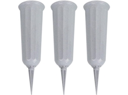 3 Peças Vaso De Cone Para Cemitério Com Estaca, Suportes De Flores Para Tumbas E Jardins
