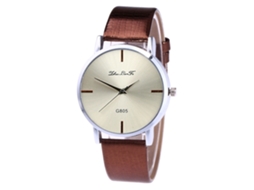 Reloj Analógico De Cuarzo Con Correa De Cuero Pu Unisex Zhoulianfa (café)