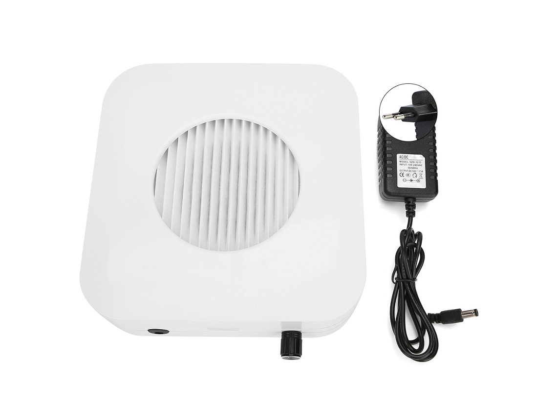 Coletor de pó para unhas de 60 W com plugue europeu, 110 V/240 V e ventilador de sucção ajustável.