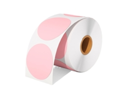 Conjunto De 2 Etiquetas Térmicas Circulares Rosa, Rosa Slowmoose