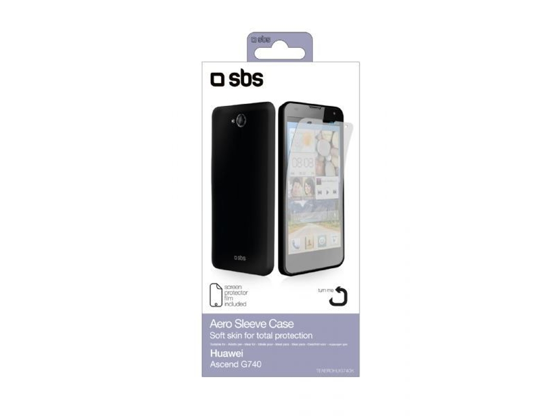 Capa p/ Huawei Ascend G740 SBS Preta + LCD