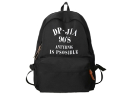 Mochila Casual De Nylon Com Grande Capacidade, Moderna E Elegante, Ideal Para A Escola E Viagens, Na Cor Preta.