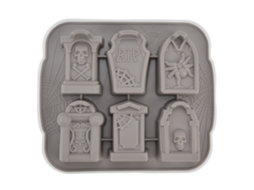 Molde de Gelo 6 Grid Silicone Forma Tombstone Halloween