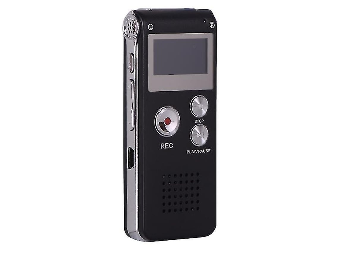Lurelia Gravador De Voz Digital 8gb Com Usb Recarregável, Redução De Ruído, Reprodução Mp3 Para Entrevistas, Conferências - Preto