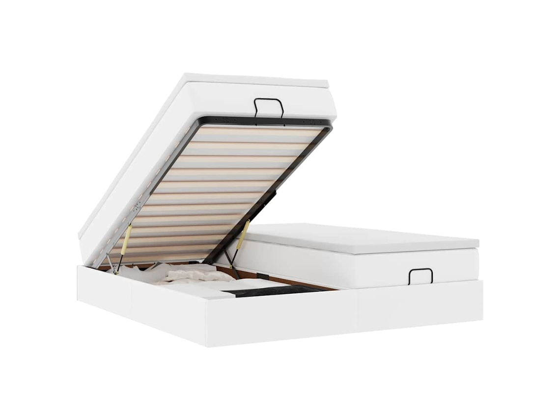 Ottoman Bed, Ottoman Beds Vidaxl Branco Couro Artificial (160 X 200 Cm)