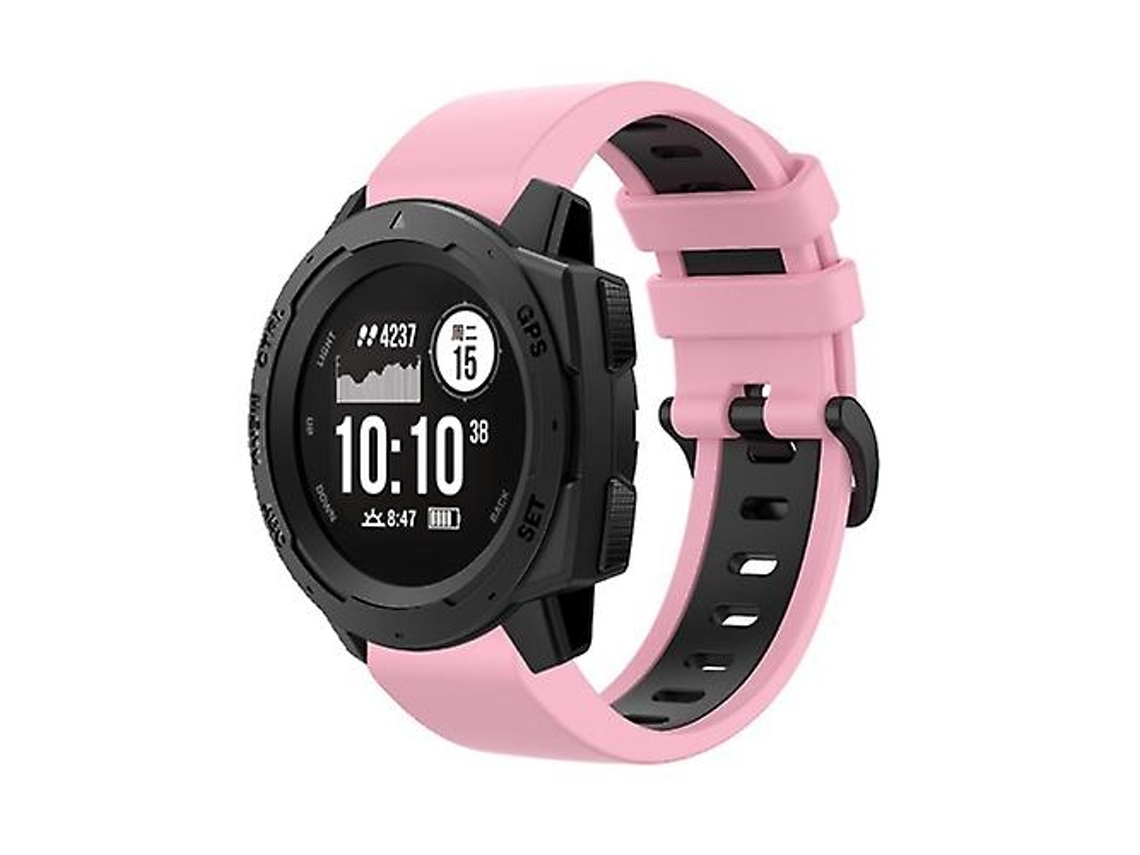 Bracelete de Smartwatch para Garmin Instinct 2S 22Mm Silicone Sports Pulseira de Relógio de Rosa-Preto VENISYMLIS