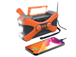 RÁDIO DE EMERGÊNCIA AQUAFORGE de 10000mah, solar, portátil com carregador de celular