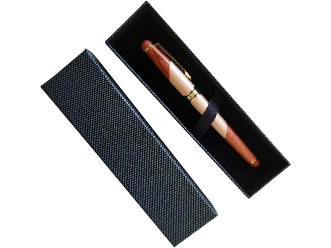 Conjunto De Caneta Para Assinatura Mikikit, Tinteiro Madeira Jacarandá