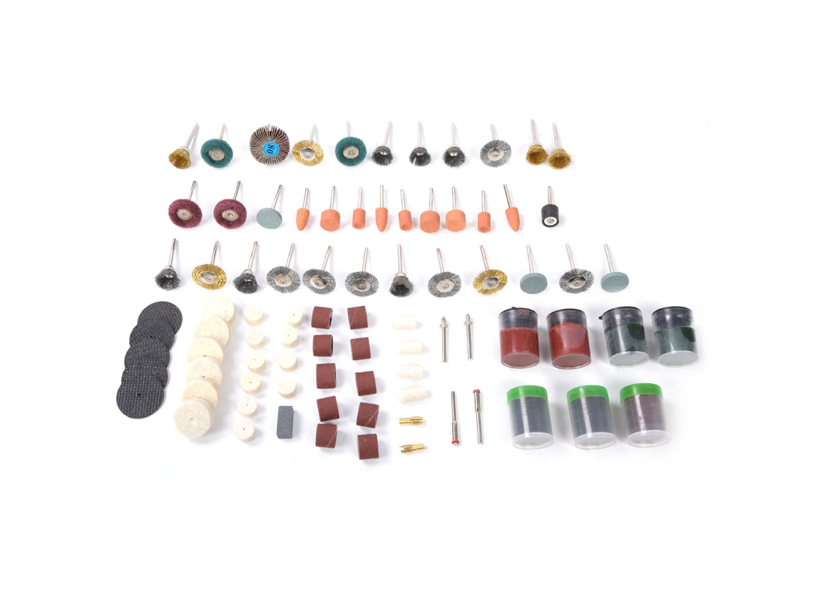 Set De 262 Piezas De Acessórios Para Ferramenta Rotatória: Furadeira Mini, Esmeril Elétrica, Lixamento E Polimento