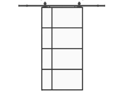 Porta Deslizante com Ferragens 102,5x205 cm Vidro Preto MAISON EXCLUSIVE
