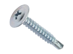 Conjunto de 100 parafusos auto perfurantes, aço zincado, Ø4.2x25mm, cabeça redonda, para metais e reformas | S/MARCA