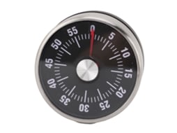 Cronômetro mecânico visual de 60 minutos inox magnético para cozinha, estudo, preto | S/MARCA