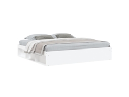 Bed Frame, Bed Frames Vidaxl Branco Madeira Processada (200 X 200 Cm)