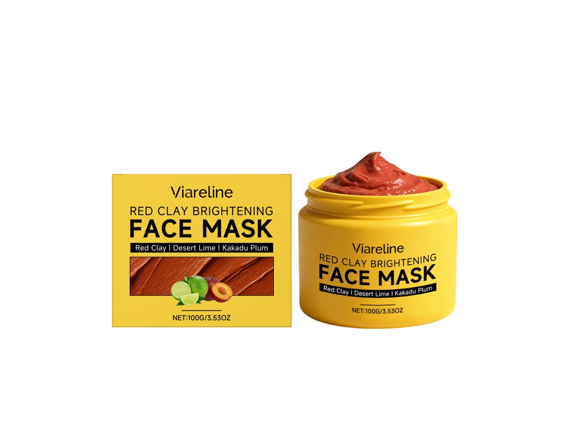 Máscara de Argila Vermelha Viareline para Cuidados Faciais Diários LAXISCREED