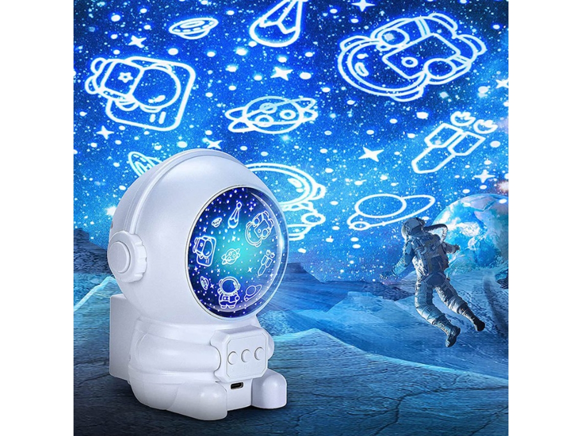 Projetor de Galáxias Astronauta para Quarto, Projetor de Estrelas, Luz Noturna Led de Nebulosa Espacial com Música BRILVIBERA