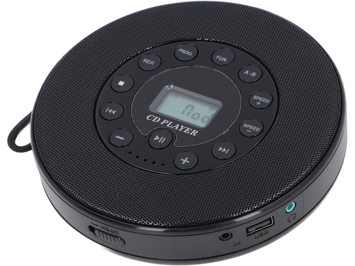 Leitor Cd Portátil Bluetooth Com Alto-falante, De Anti-pulos Para Carro, Compátivel Com Mp3