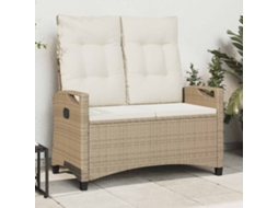 Vidaxl Banco De Jardim Bege E Creme 105 X 60 X 112 Cm Aço E Poliéster