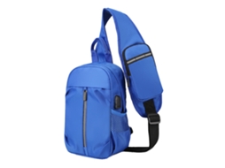 Bolsa Sling Pequena para Homens Mochila Transversal Mochila de Viagem Pacote de Peito Leve Bolsa de Ombro Externa Azul