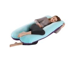 Almofada para Grávidas, Almofada de Amamentação em Formato de U, Alívio Dor no Corpo Durante a Gravidez SPQMENT (125x72cm azul roxo)