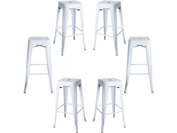 Pack 6 Bancos Torix Altos 76 Cm - Branco