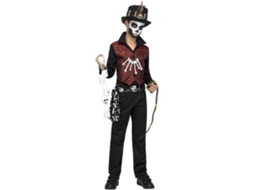 Fantasia - Bruxo Vodu - Menino - Camisa Com Colete - Ideal Para Halloween