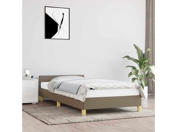 Vidaxl Estrutura Cama Sem Colchão 100x200 Cm Tecido Cinza-acastanhado