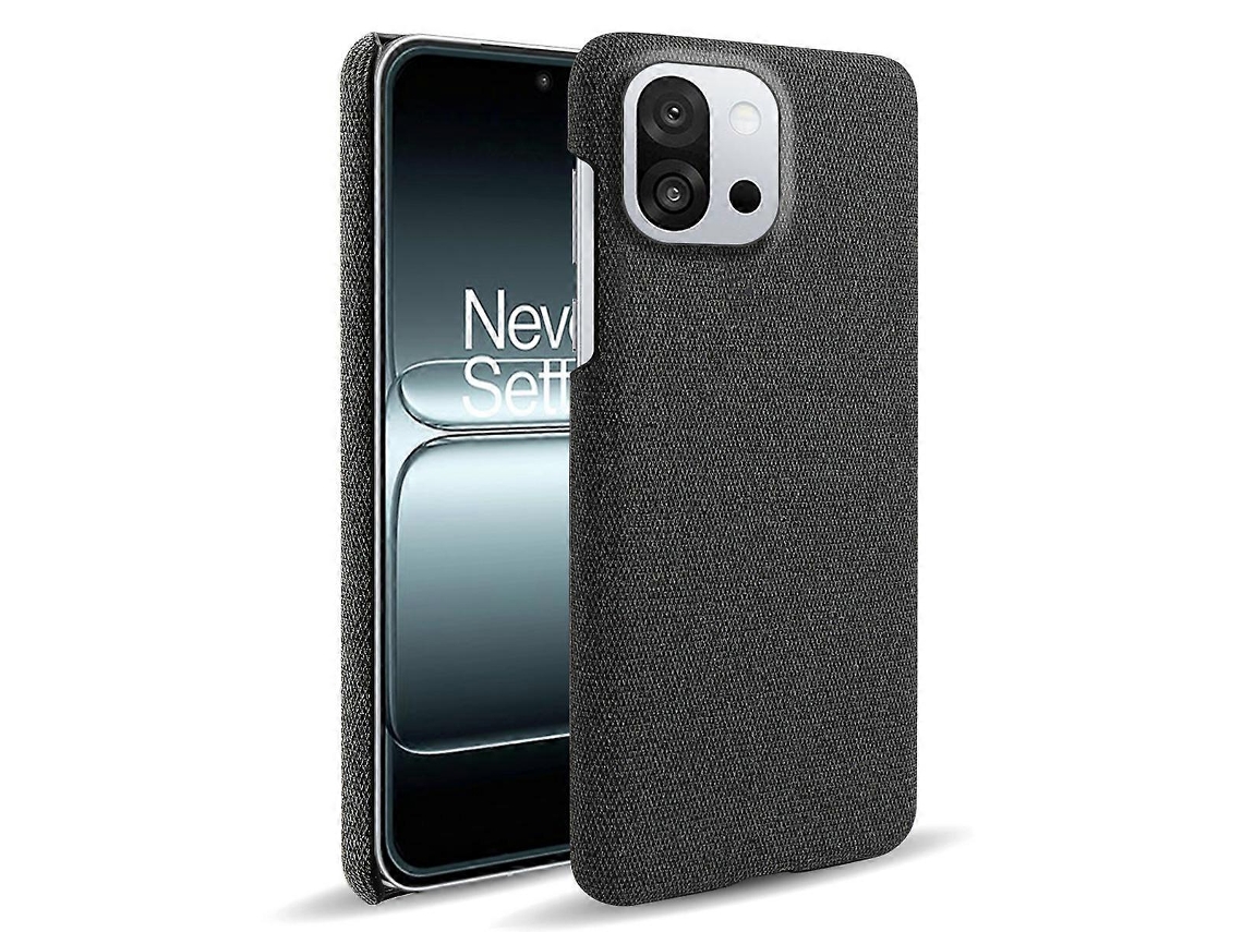 Capa Protetora De Tecido Antirriscos Tkdaddy Para Oneplus 13t 5g, Preta, Com Textura De Tecido