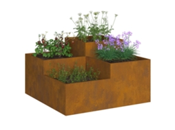 Jardineira 100x100x48 Cm Em Aço Resistente À Corrosão Lovely Home