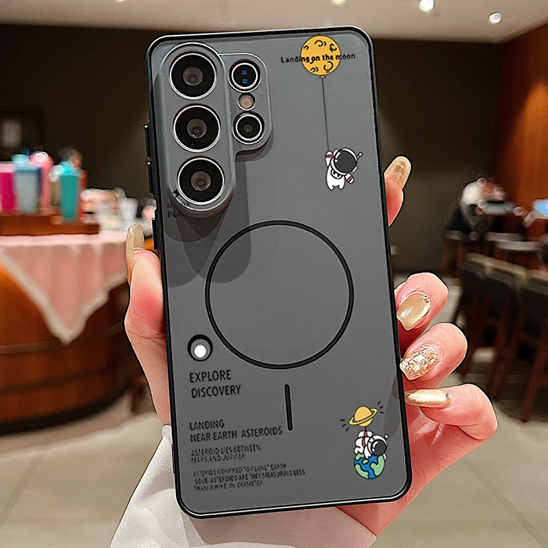 (preto) Capa Magnética Mini Astronauta Para Celular Galaxy S23 Fe