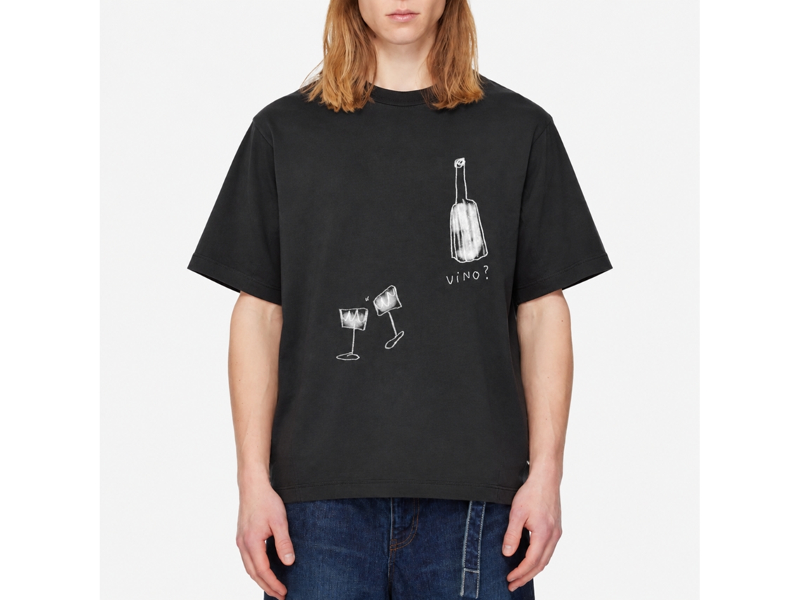 Camiseta Rockinstone Vino For Two Black Lauren Emmett Art, estilo único de designer.