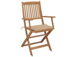 Maison Exclusive - Cadeiras De Jardim Dobráveis C/ Almofadões 2 Pcs Acácia Maciça