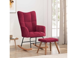 Vidaxl Cadeira De Baloiço Com Banco Veludo Vermelho Tinto