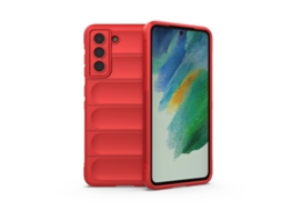 Capa Halinuia Para Samsung Galaxy S21 Fe Magic Shield Tpu Flanela Vermelha (proteção Integral, Interior Em Flanela)