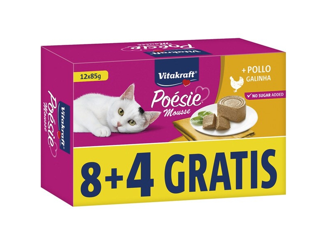 Pack Natal para Gatos VITAKRAFT Poésie Mousse (Sabor: Frango - Pack 8+4 Unidades)