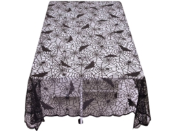 2026 mantel de Encaje Rectangular 152x213cm Poliéster Telaraña Negra Deco Halloween