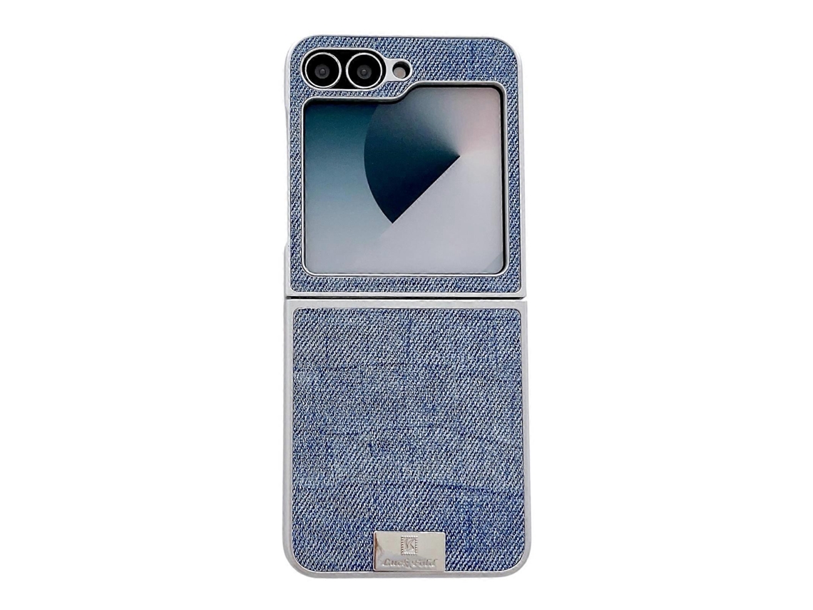 Capa De Celular Em Pu Jeans Com Moldura Prateada Pc