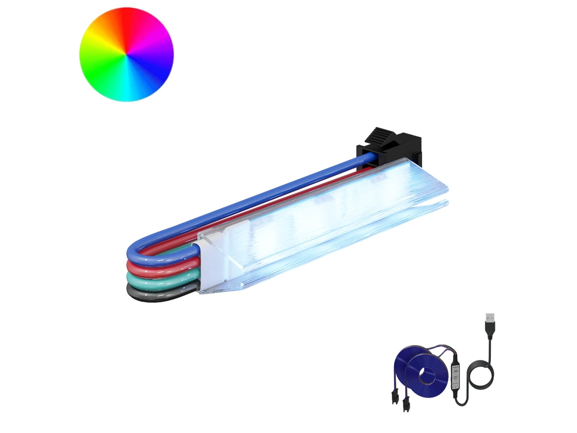 Vidaxl Fita Led 2 Unid. Preto E Multicolorido Cobre E Plástico