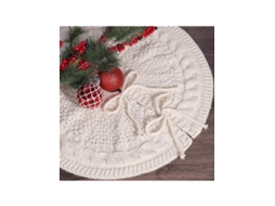 Saia De Árvore De Natal De Tricô, Branco E Vermelho, Avental De Ambiente Natalino, Pequenos Adereços Para Árvore Igvtrade (diâmetro 46cm/18 Polegadas)