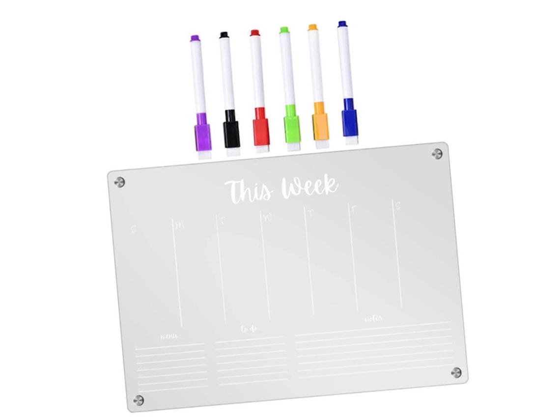 Planejador Semanal Magnético, Quadro Branco Para Apagamento A Seco Com Marcadores Olysi Shop