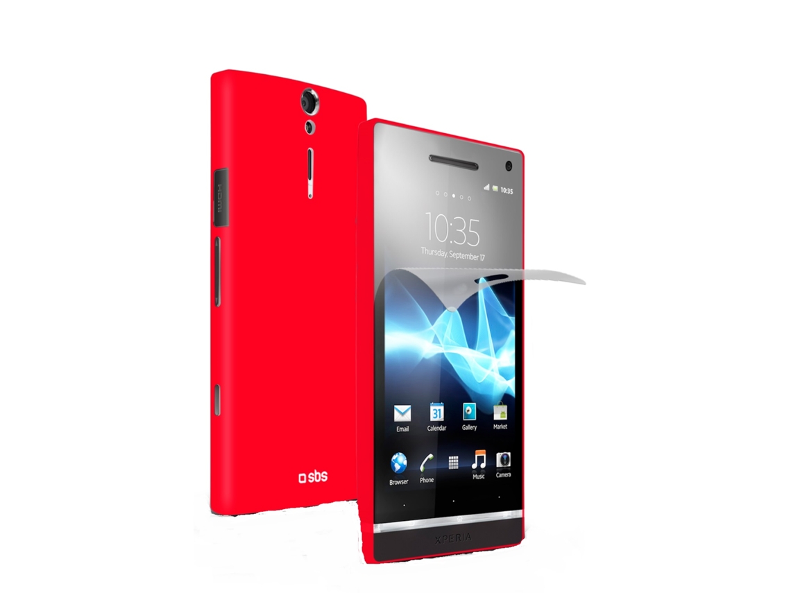 Capa Aero SBS Sony Xperia U Vermelha + Proteção Ecrã