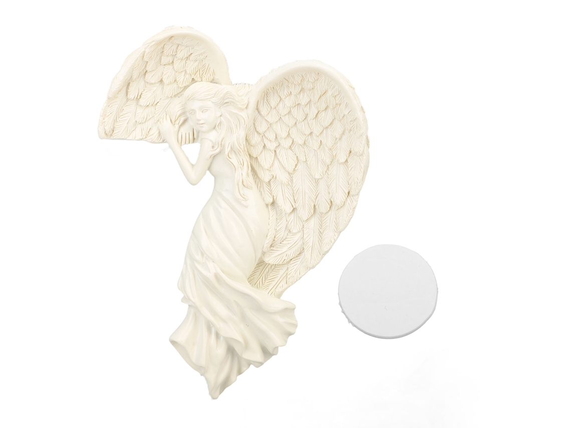 Decoração de Moldura de Porta Anjo com Asas em Resina | S/MARCA