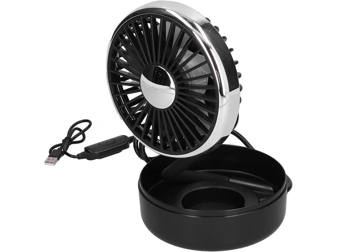 Ventilador Giratório 360° Para Carro, Alimentado Por Usb, Com Três Velocidades, Para Carros E Computadores De Mesa