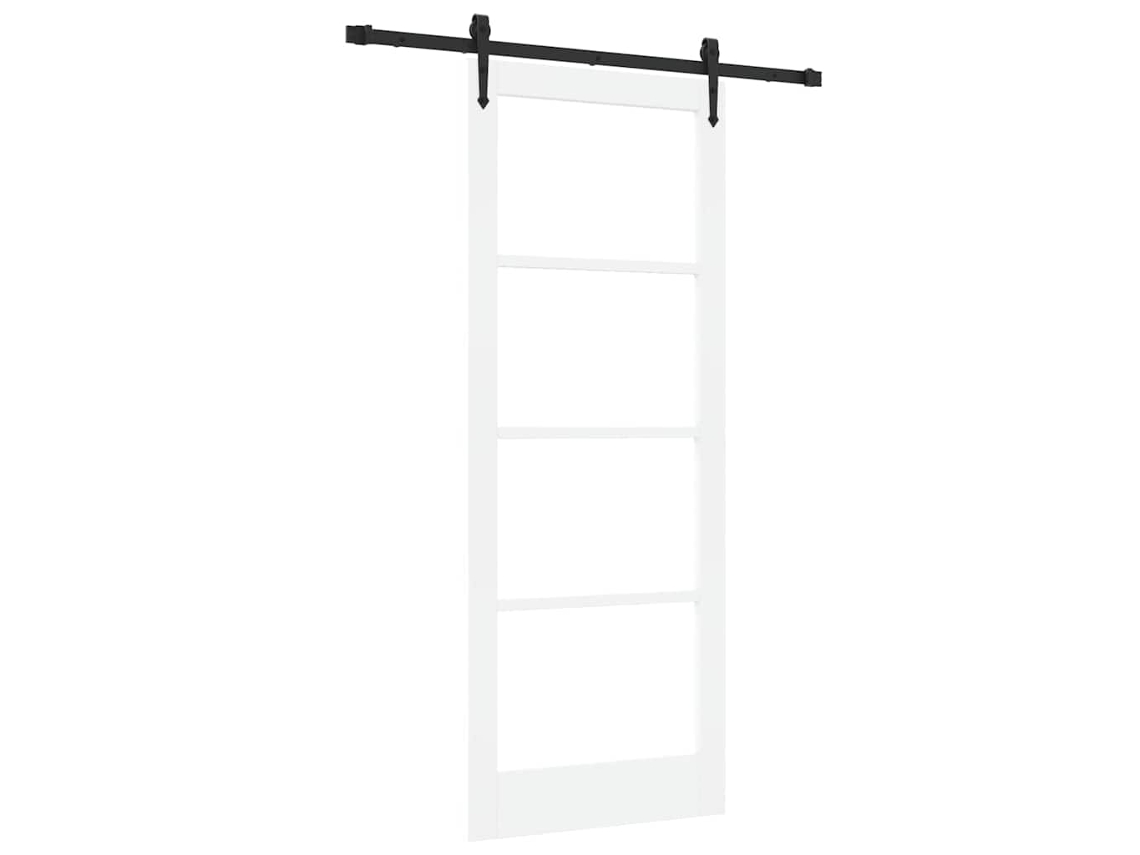 Conjunto 1 Porta Deslizante Vidaxl Branco Madeira De Pinho Maciça (83 X 211 Cm)