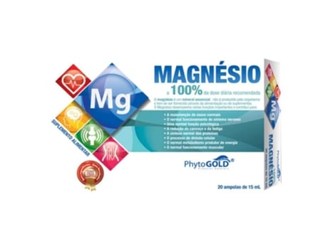 Magnésio 100 20 Ampolas Phytogold